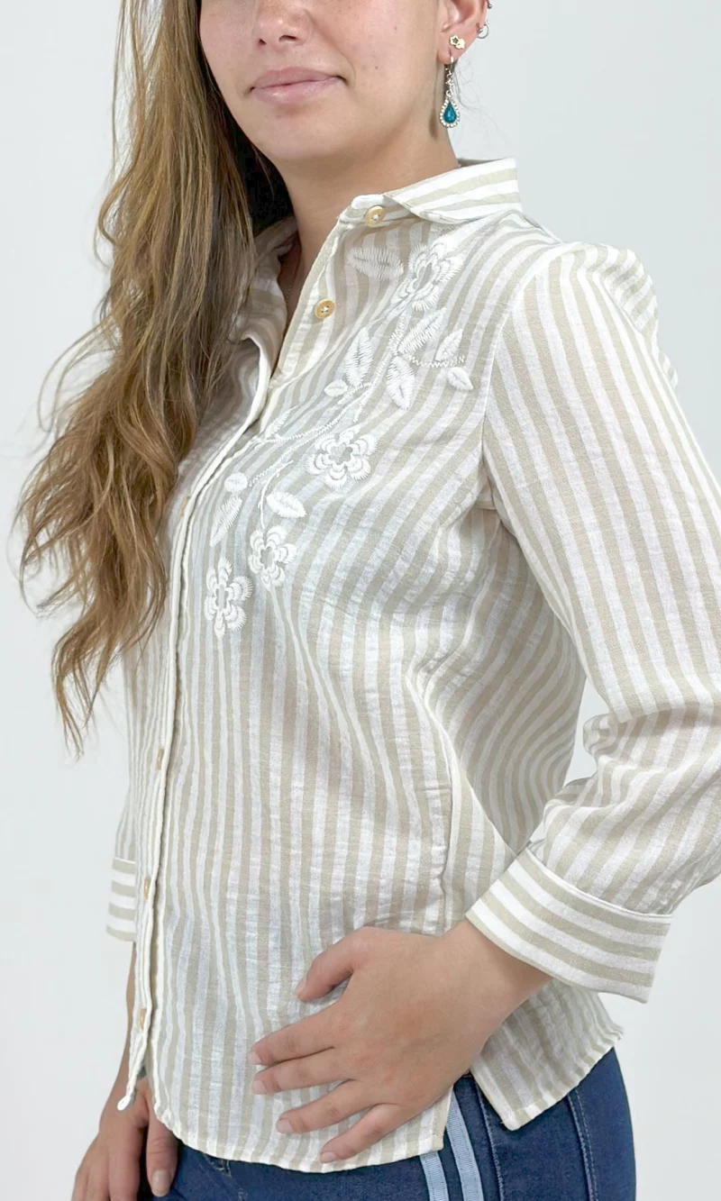 Blusa mujer manga 3/4 rayas - Imagen 5