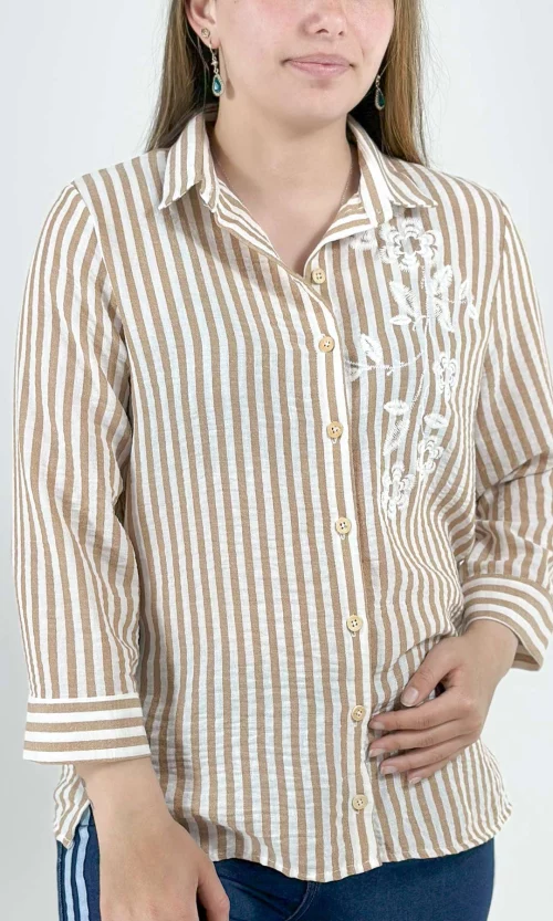 Blusa mujer manga 3/4 rayas