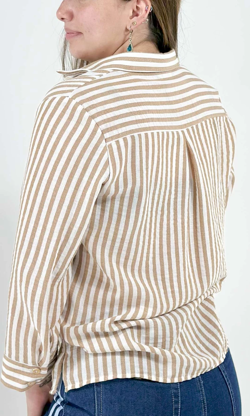 Blusa mujer manga 3/4 rayas - Imagen 4