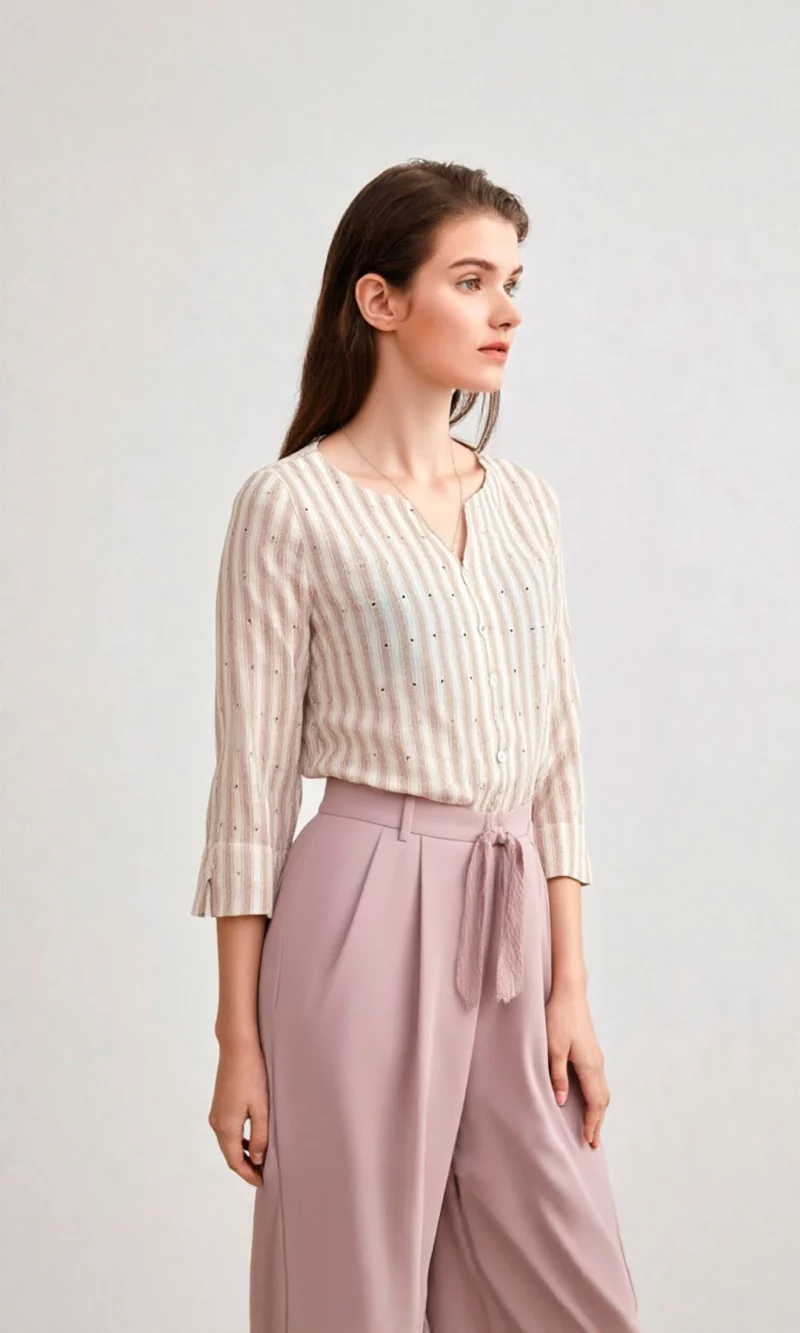 Blusa mujer manga 3/4 rayas - Imagen 5