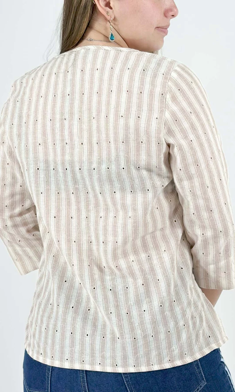 Blusa mujer manga 3/4 rayas - Imagen 7