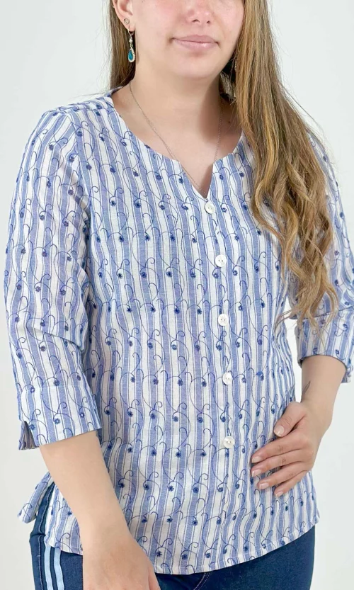 Blusa mujer manga 3/4 rayas