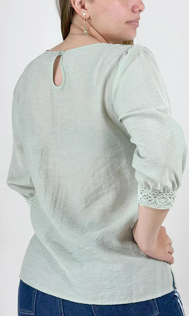Blusa mujer manga 3/4 unicolor - Imagen 5