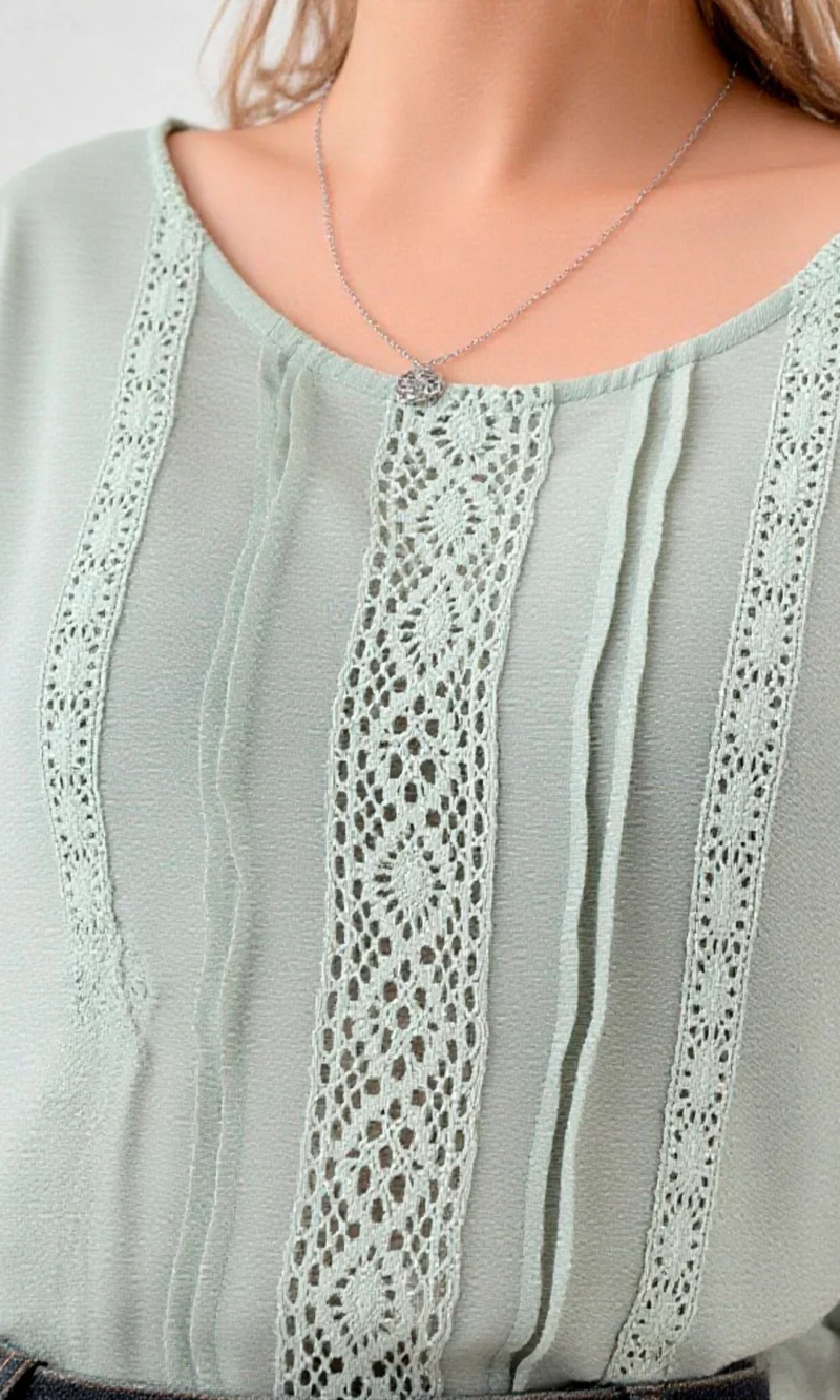 Blusa mujer manga 3/4 unicolor - Imagen 3
