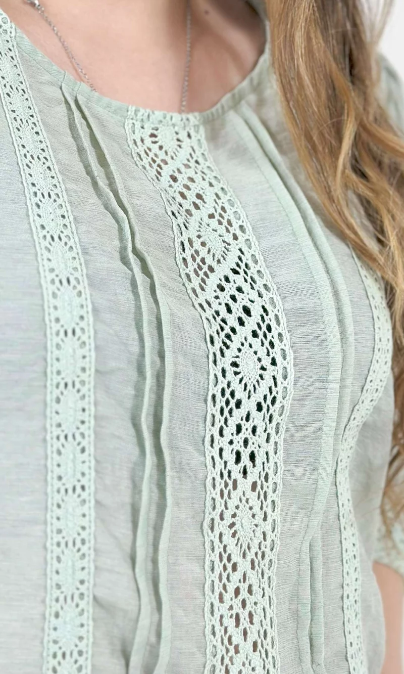 Blusa mujer manga 3/4 unicolor - Imagen 2