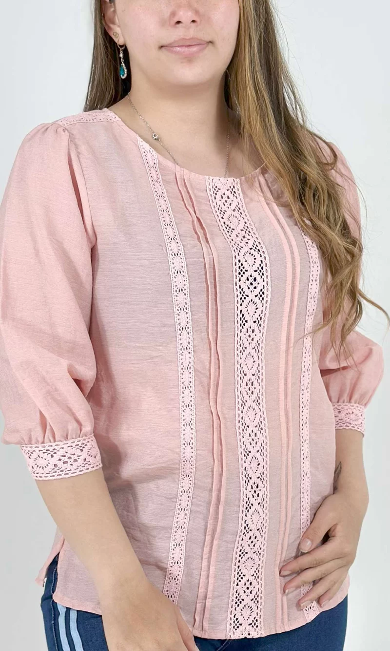 Blusa mujer manga 3/4 unicolor - Imagen 6