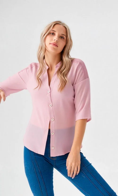 Blusa mujer manga 3/4 unicolor