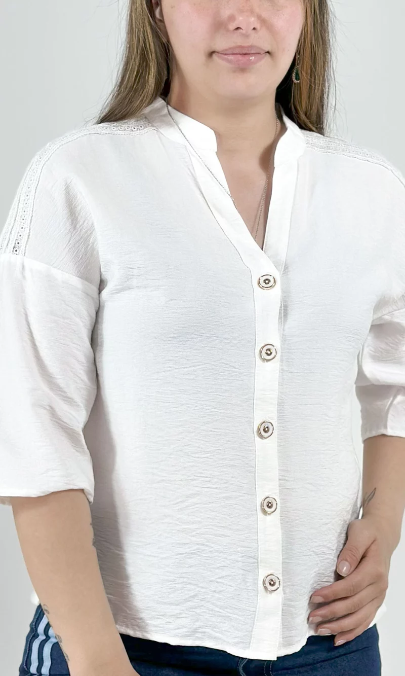 Blusa mujer manga 3/4 unicolor - Imagen 7