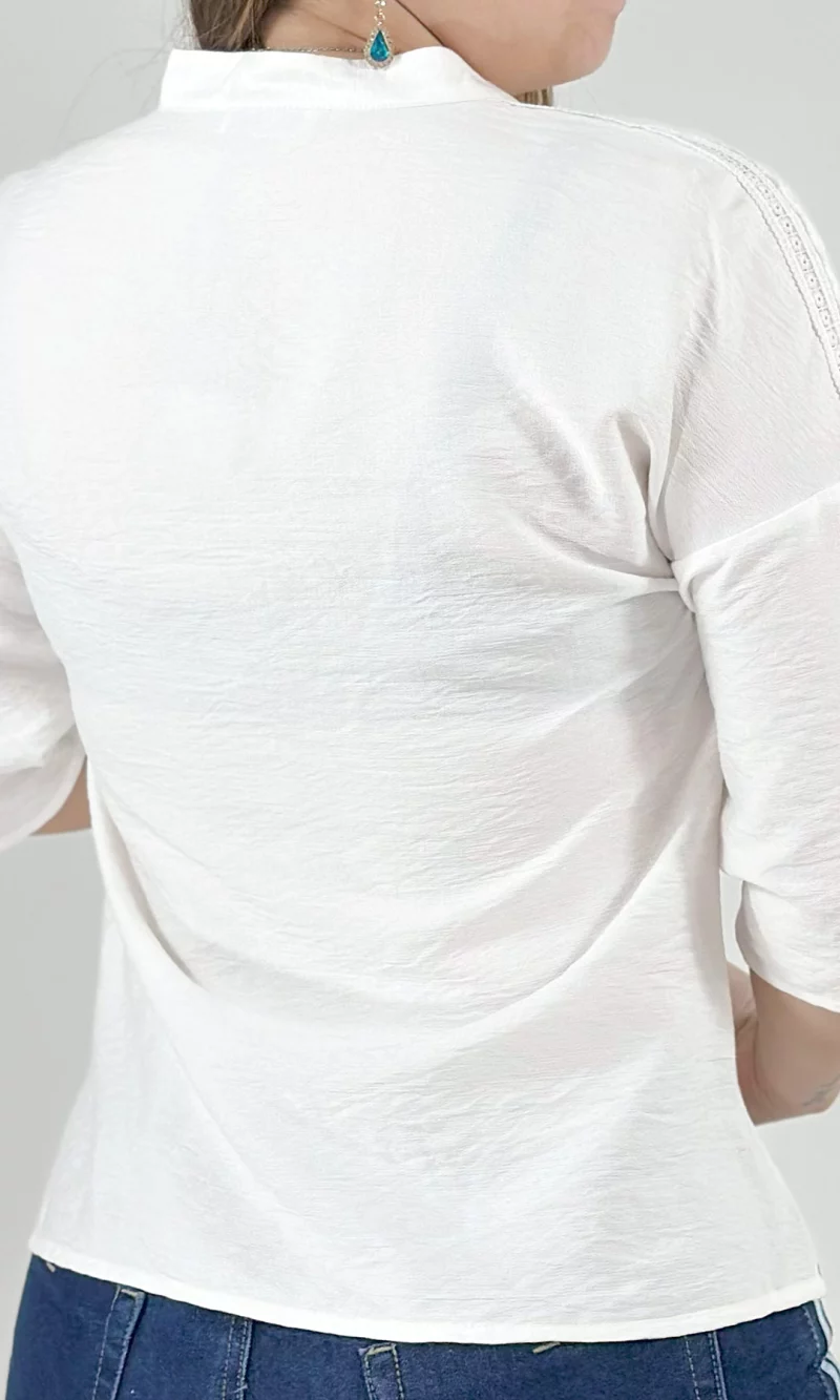 Blusa mujer manga 3/4 unicolor - Imagen 9