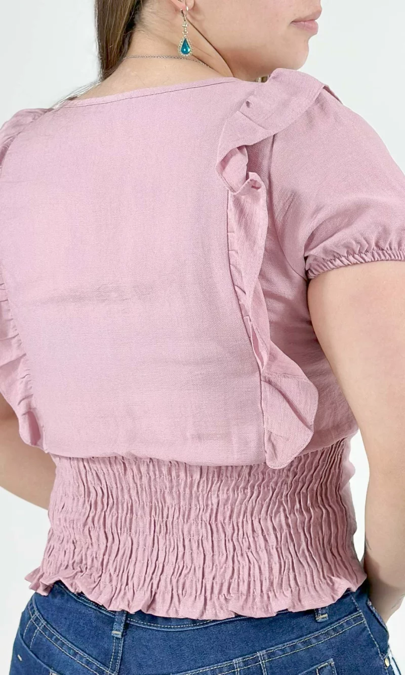 Blusa mujer manga corta unicolor - Imagen 10