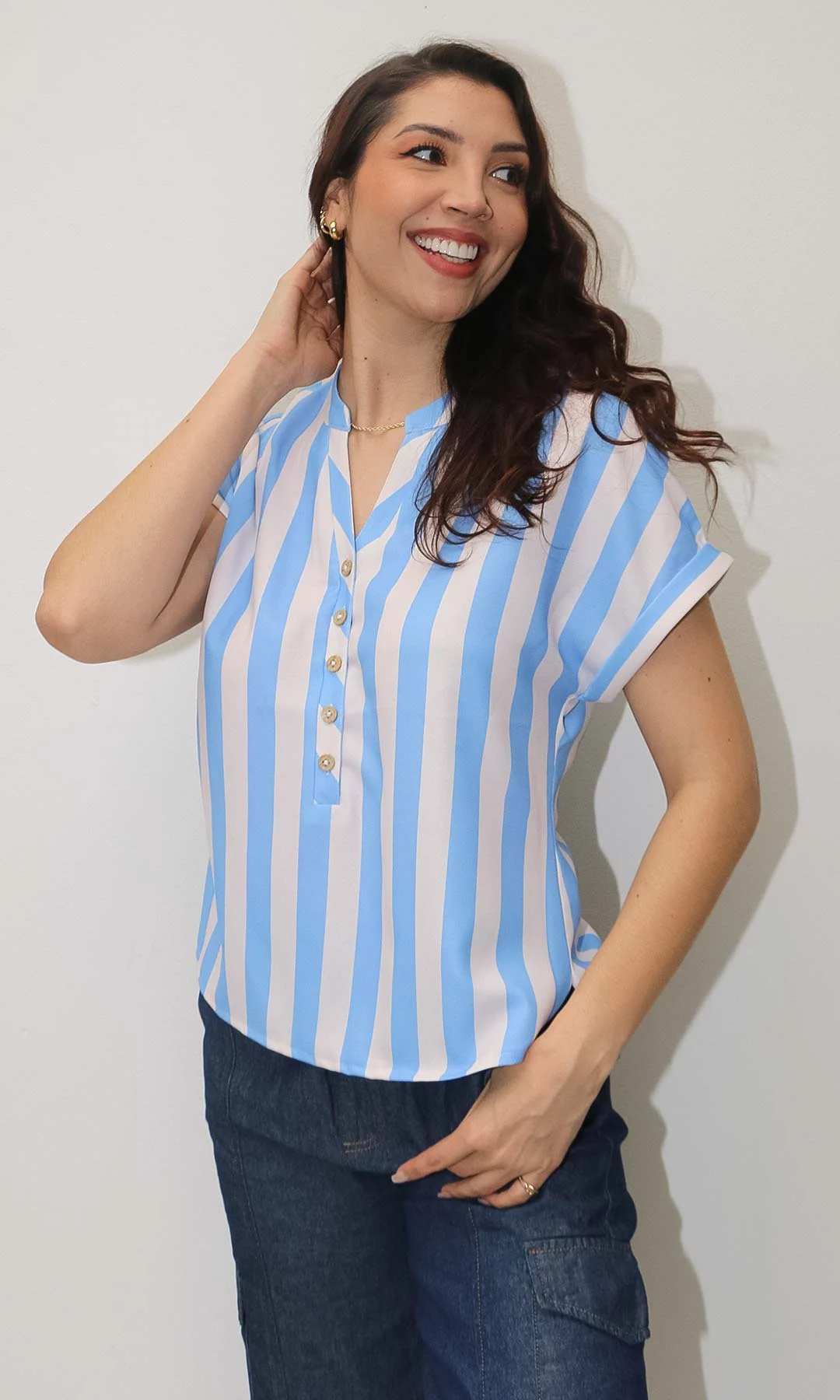 Blusa mujer manga corta rayas - Imagen 8