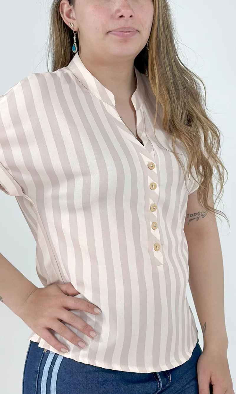 Blusa mujer manga corta rayas - Imagen 5