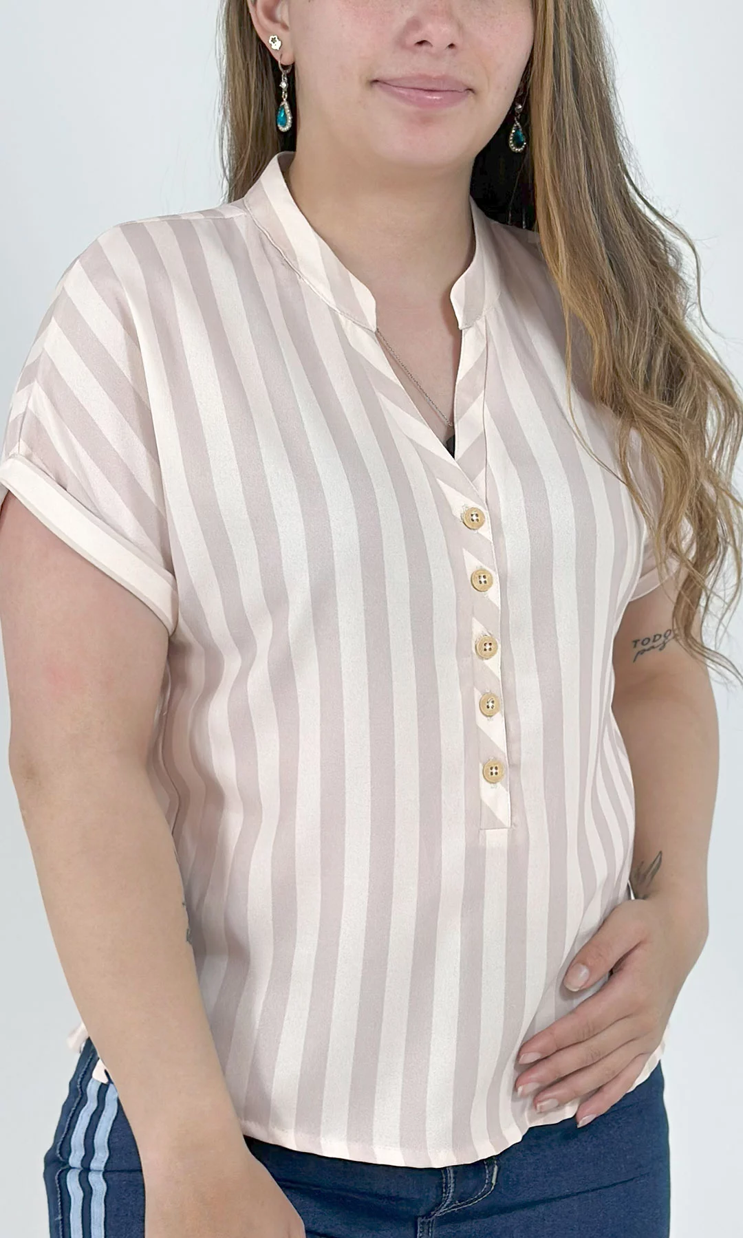 Blusa mujer manga corta rayas - Imagen 10
