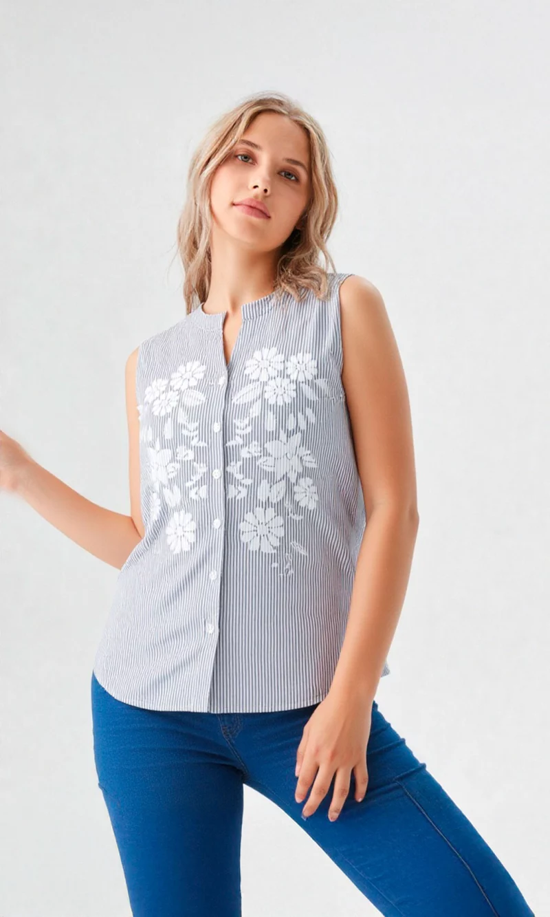 Blusa mujer manga sisa rayas - Imagen 5