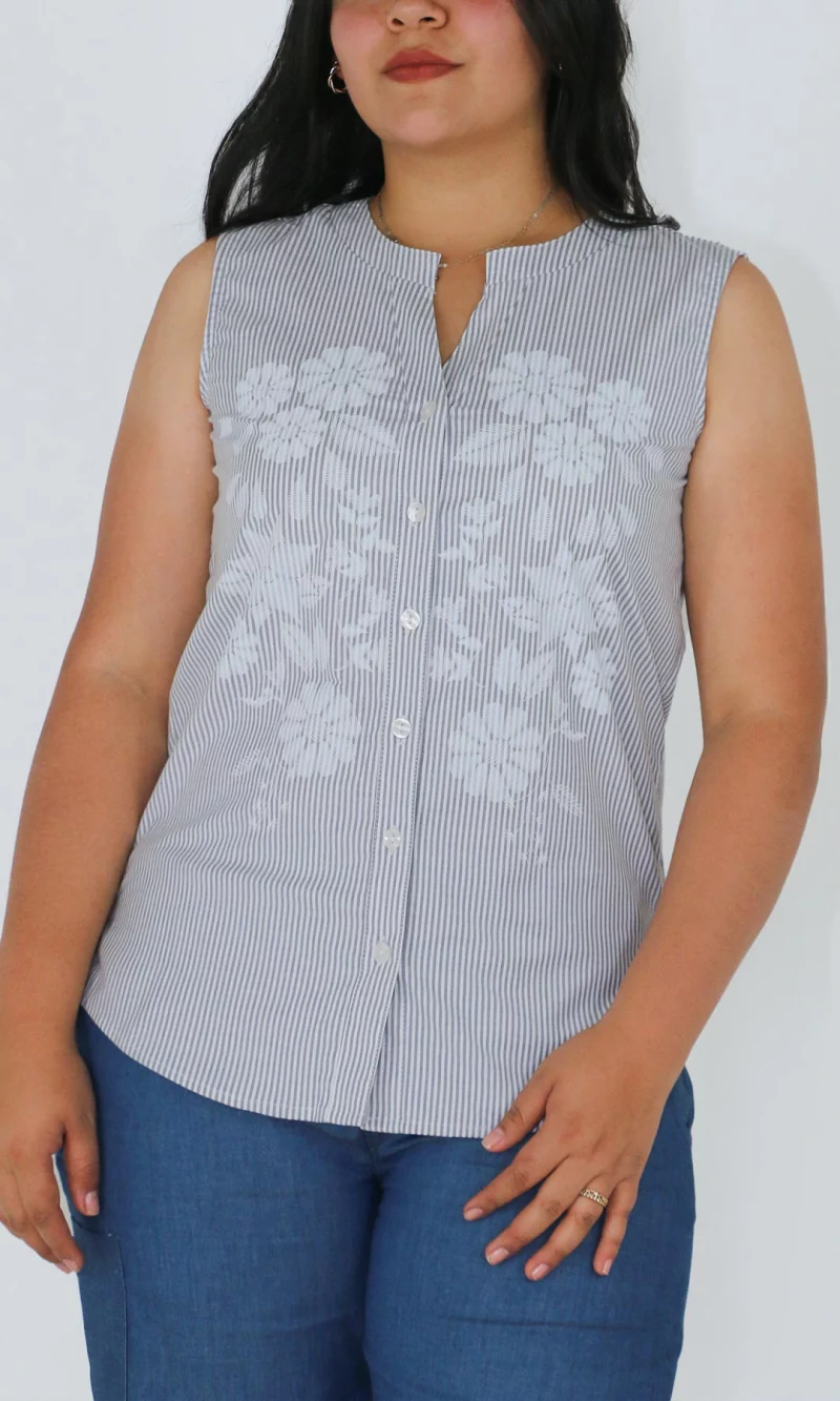 Blusa mujer manga sisa rayas - Imagen 4