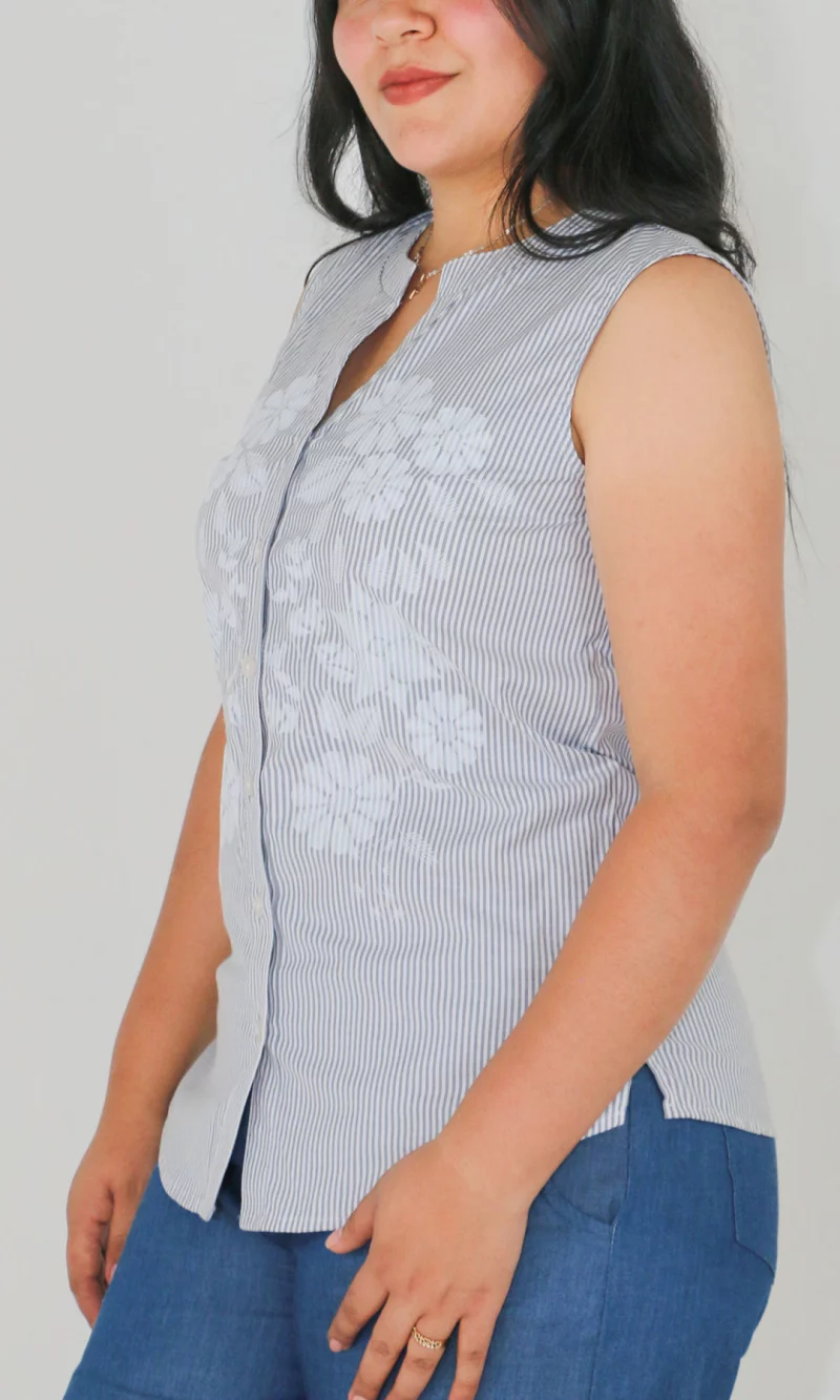 Blusa mujer manga sisa rayas - Imagen 6