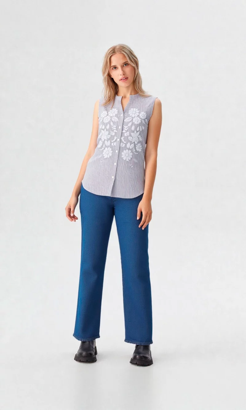 Blusa mujer manga sisa rayas - Imagen 6
