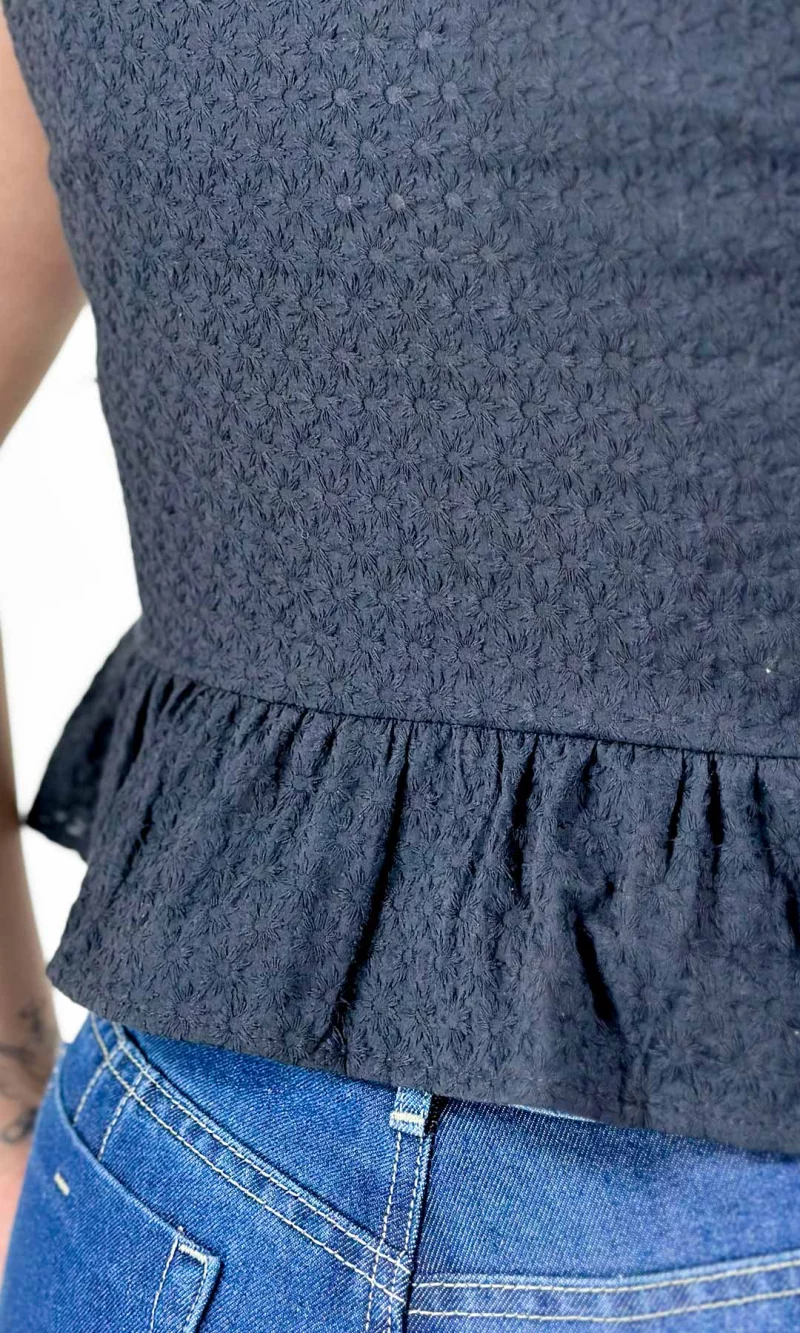 Blusa mujer manga sisa unicolor - Imagen 5