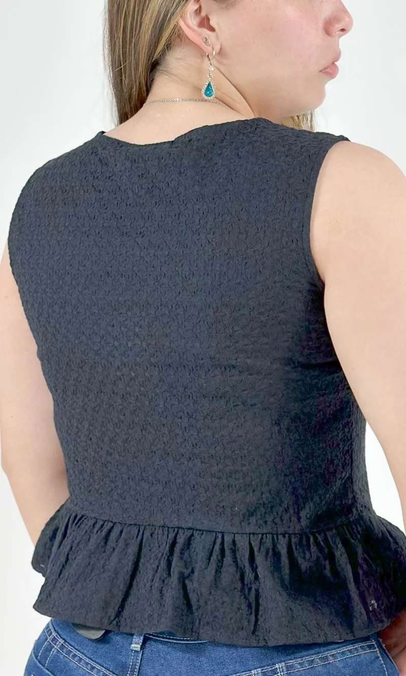 Blusa mujer manga sisa unicolor - Imagen 4