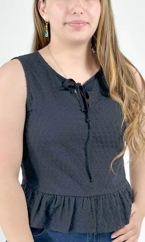 Blusa mujer manga sisa unicolor