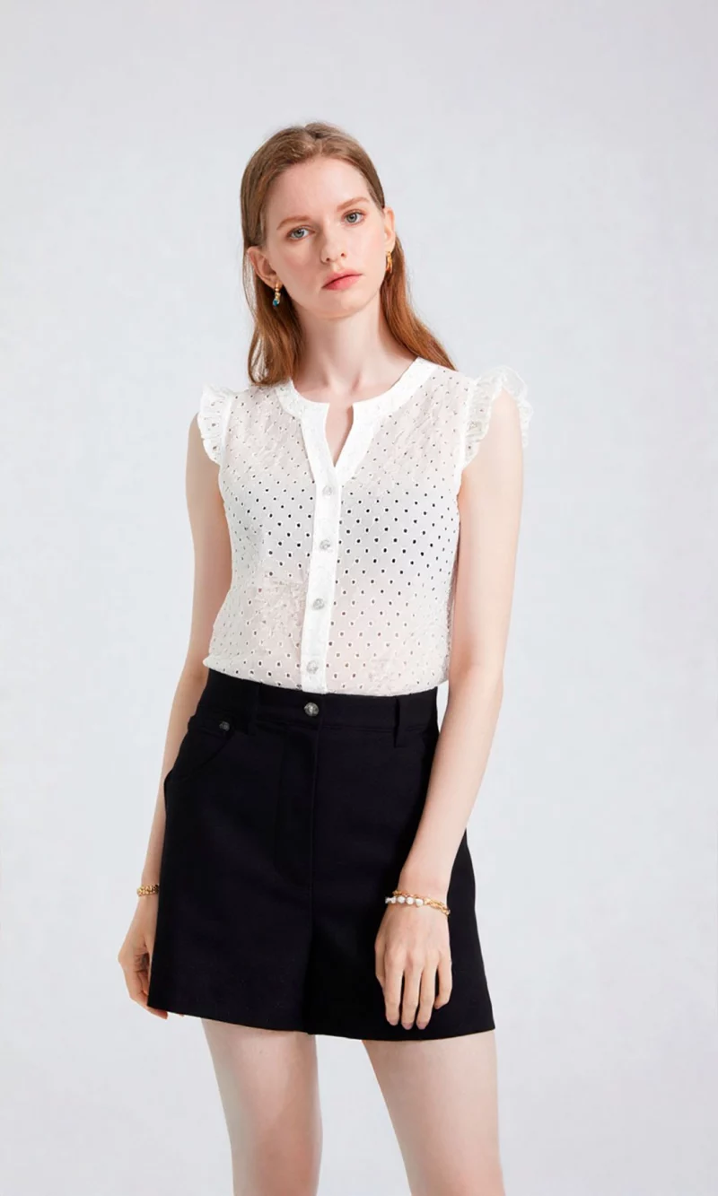 Blusa mujer manga sisa unicolor - Imagen 6