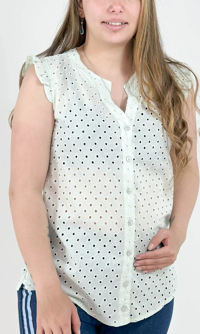 Blusa mujer manga sisa unicolor - Imagen 9