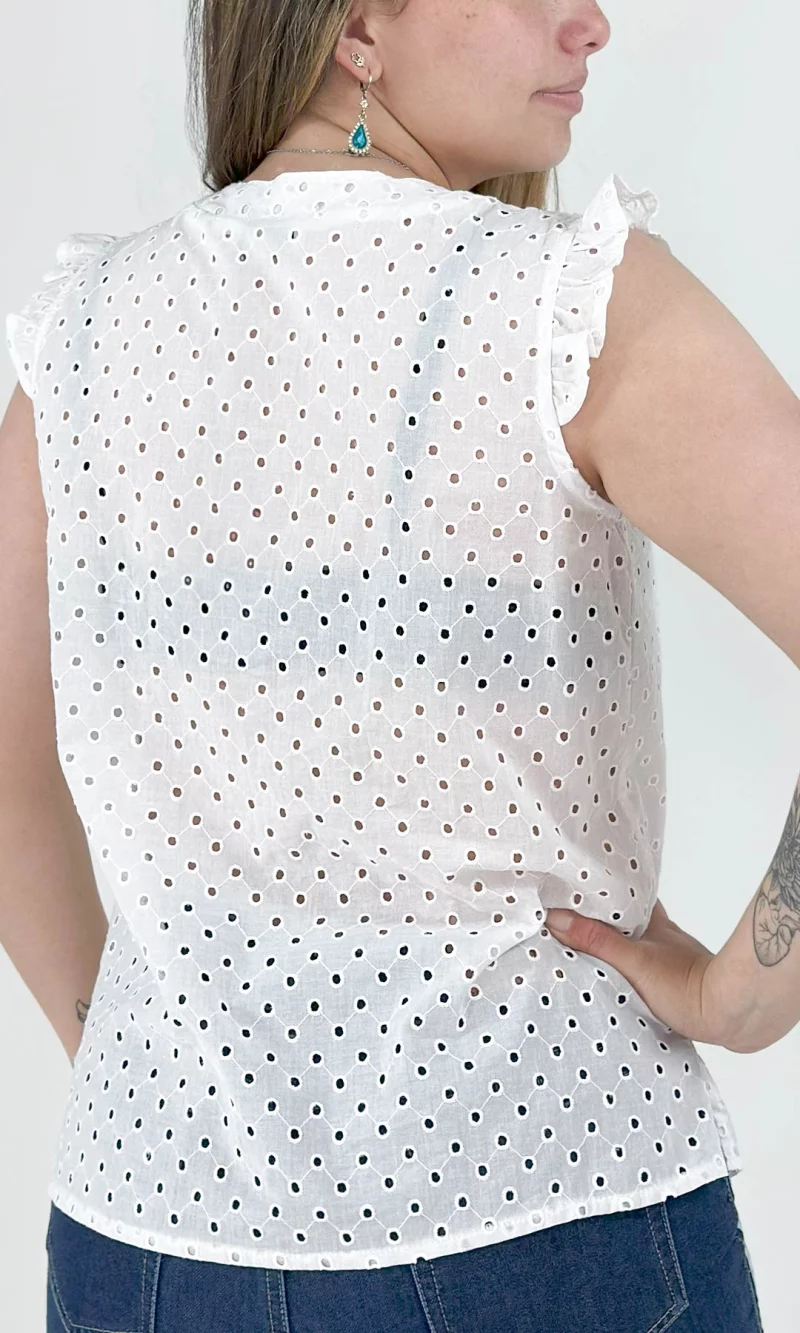 Blusa mujer manga sisa unicolor - Imagen 4