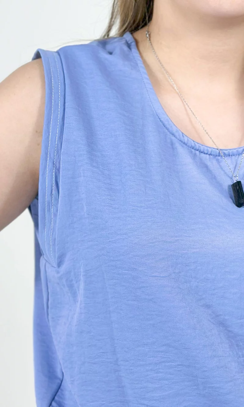 Blusa mujer manga sisa unicolor - Imagen 2