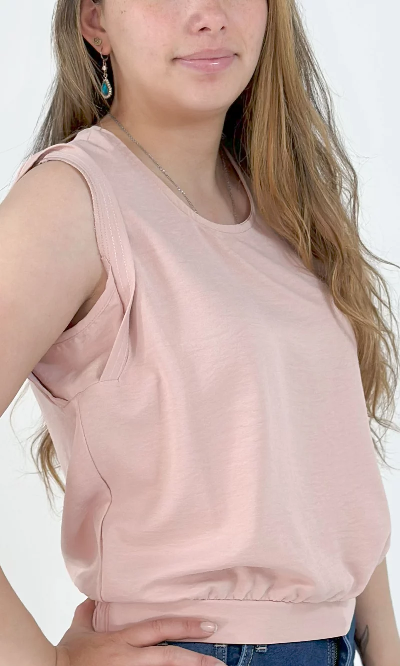 Blusa mujer manga sisa unicolor - Imagen 6