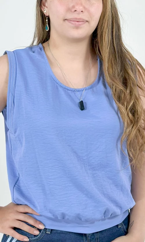 Blusa mujer manga sisa unicolor