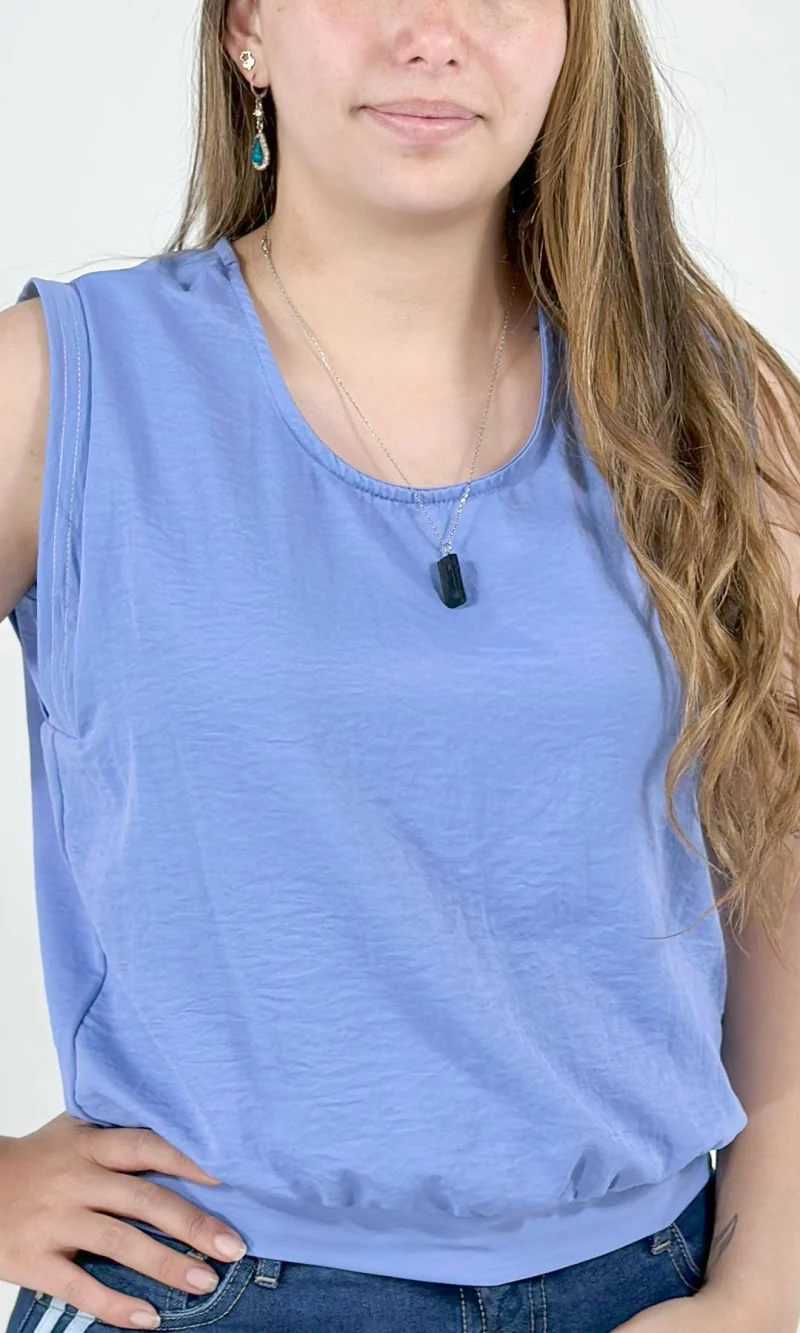 Blusa mujer manga sisa unicolor