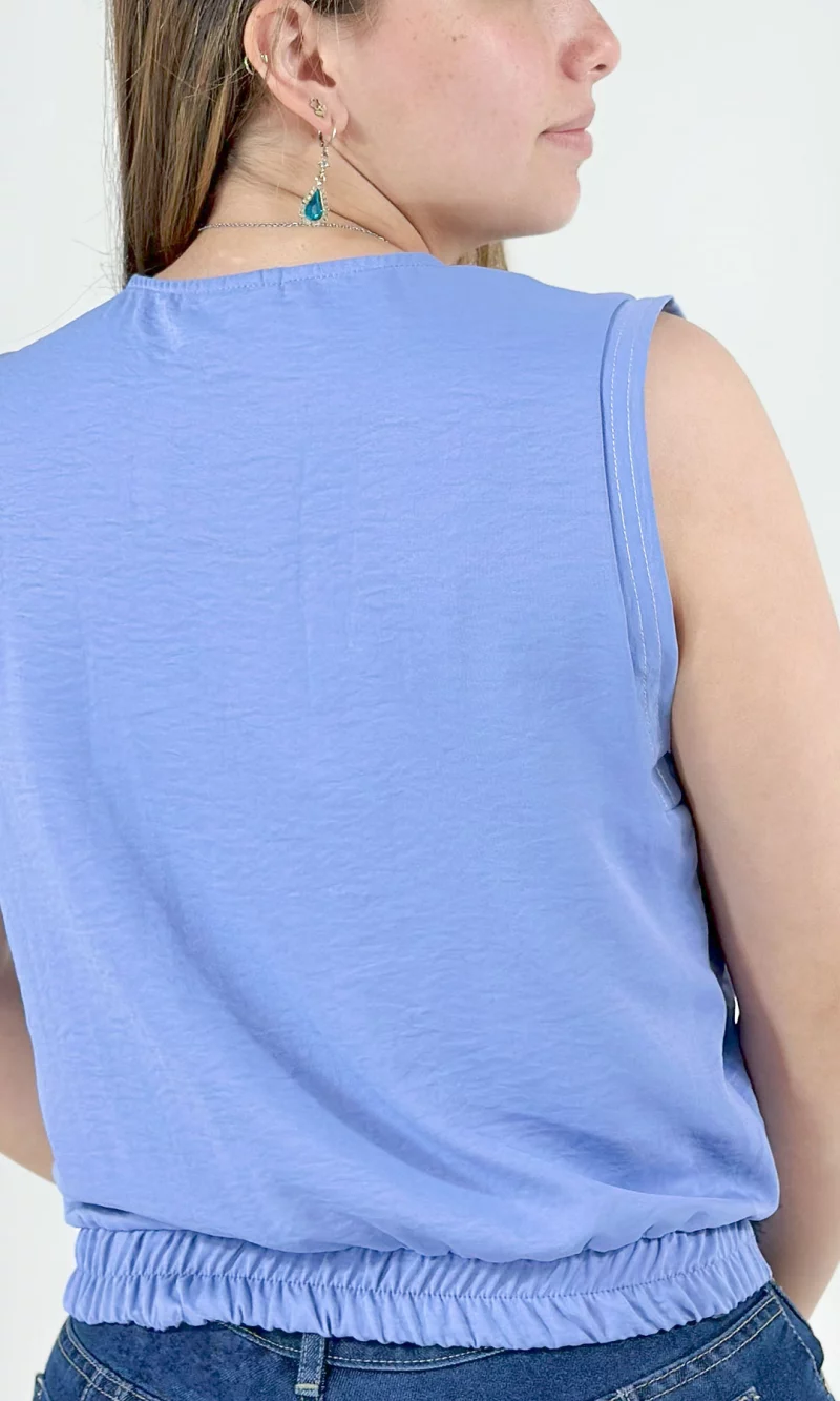 Blusa mujer manga sisa unicolor - Imagen 4