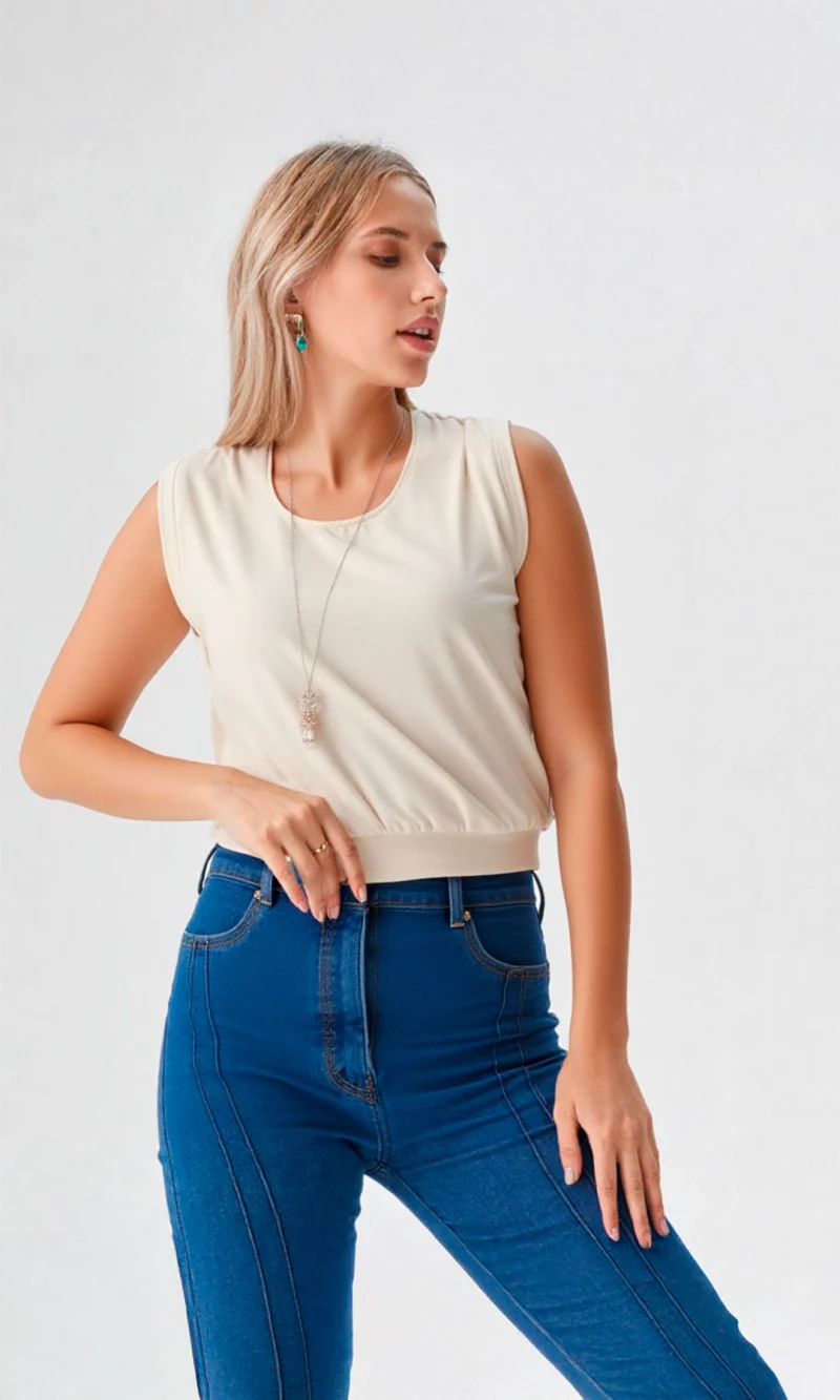 Blusa mujer manga sisa unicolor - Imagen 9