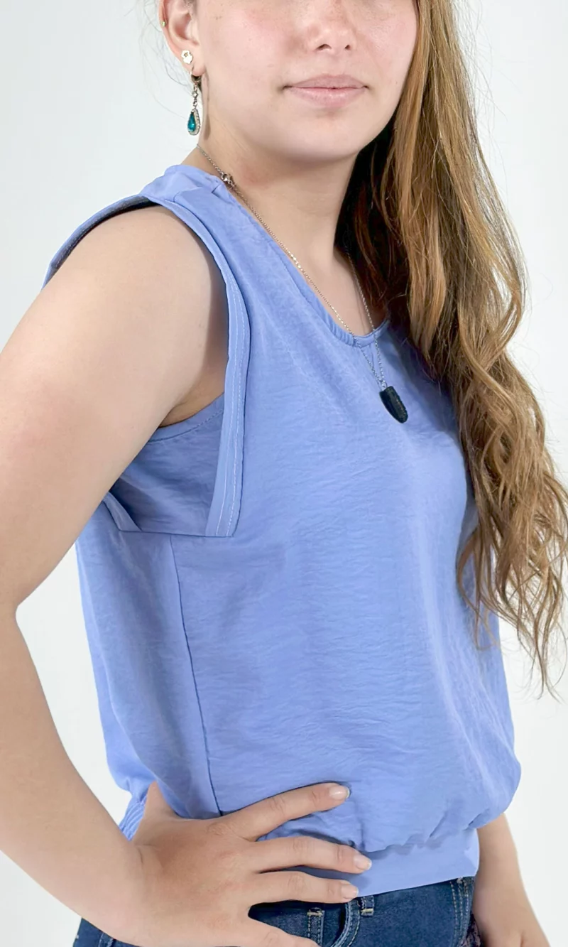 Blusa mujer manga sisa unicolor - Imagen 3