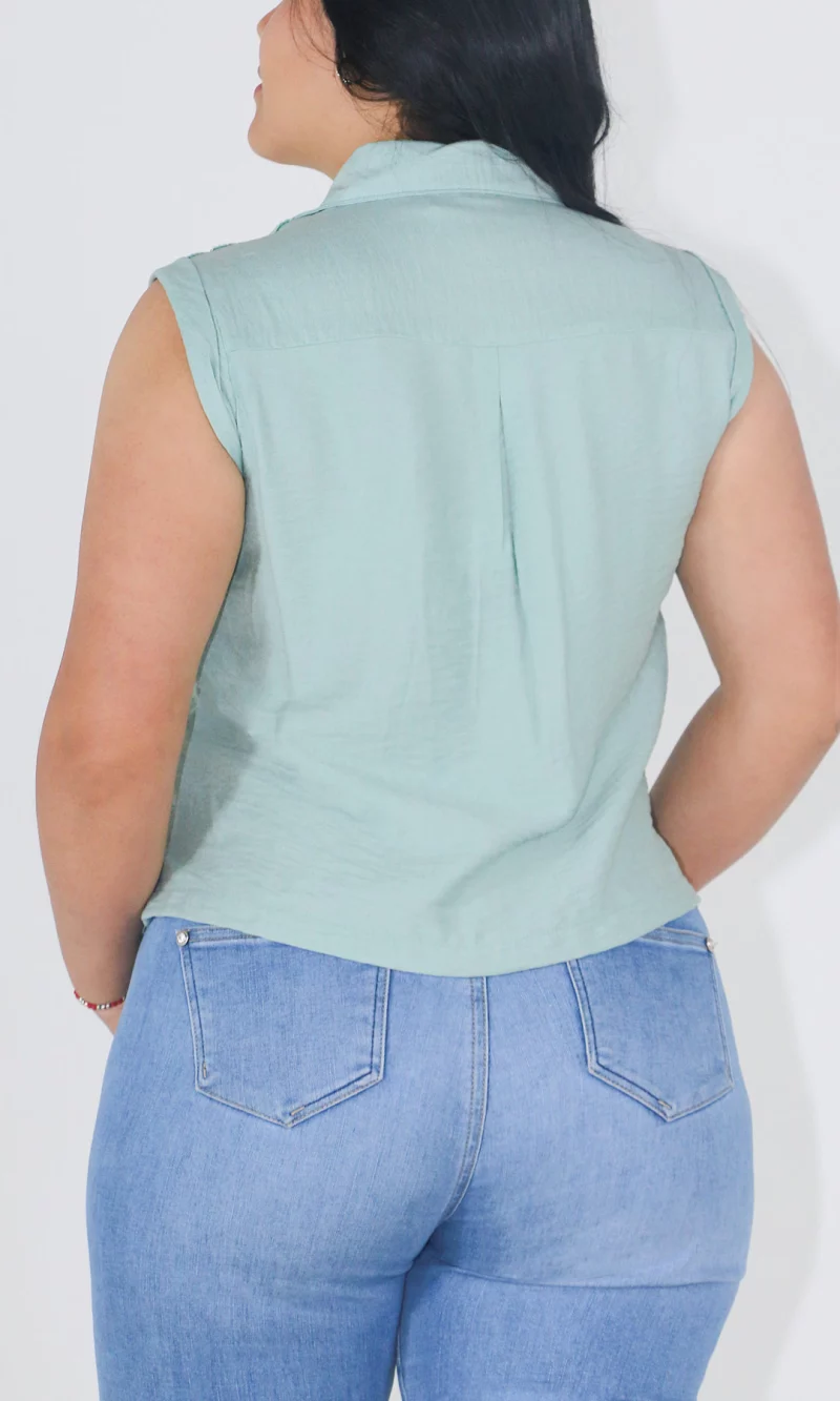 Blusa mujer manga sisa unicolor - Imagen 10