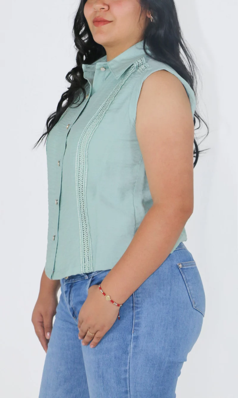 Blusa mujer manga sisa unicolor - Imagen 9