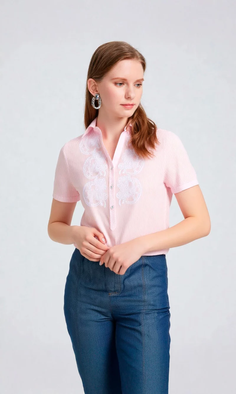 Blusa mujer manga corta rayas - Imagen 6