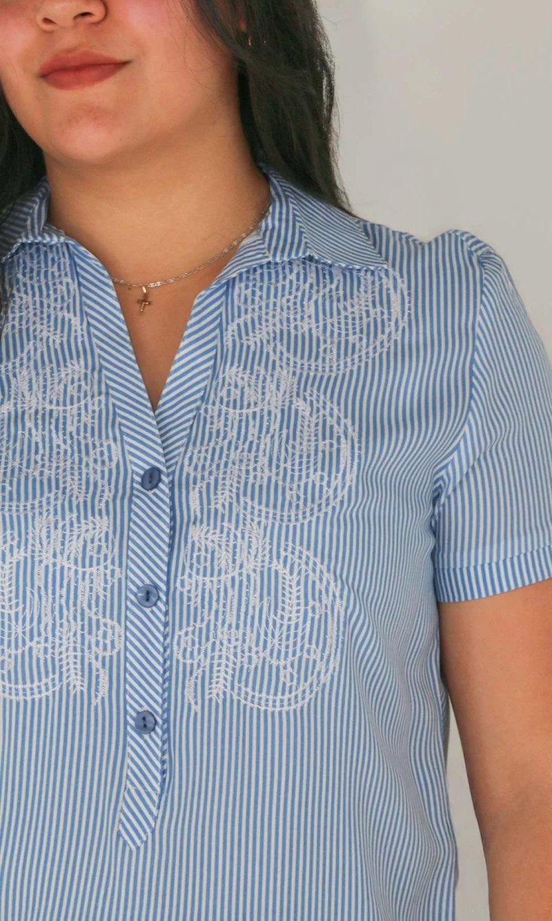 Blusa mujer manga corta rayas - Imagen 2