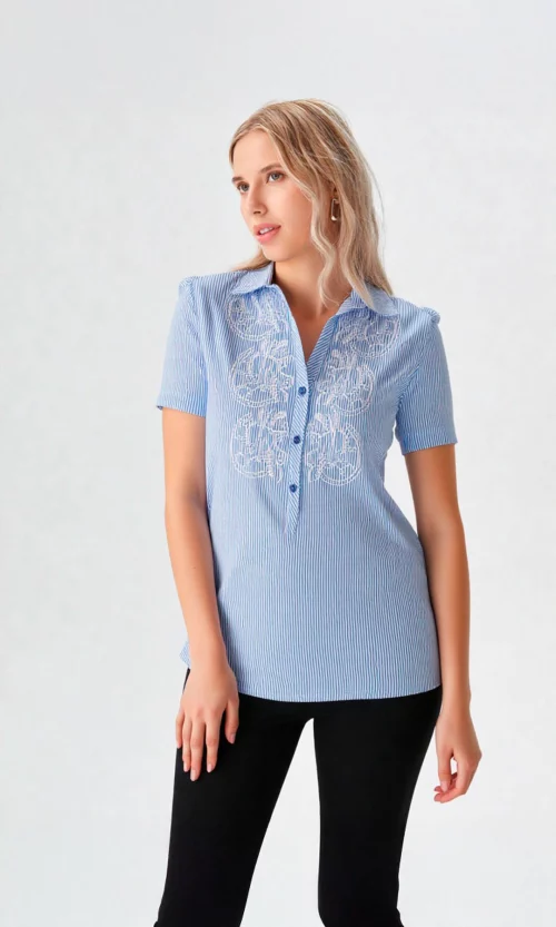 Blusa mujer manga corta rayas