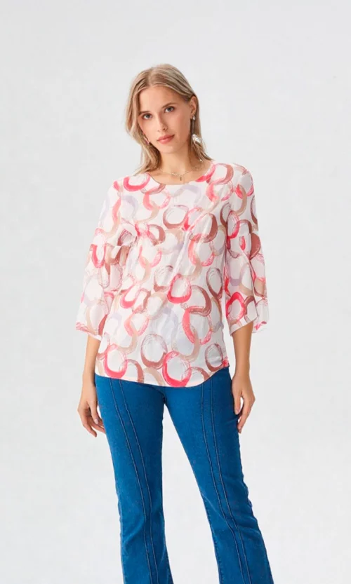Blusa mujer manga 3/4 pepas