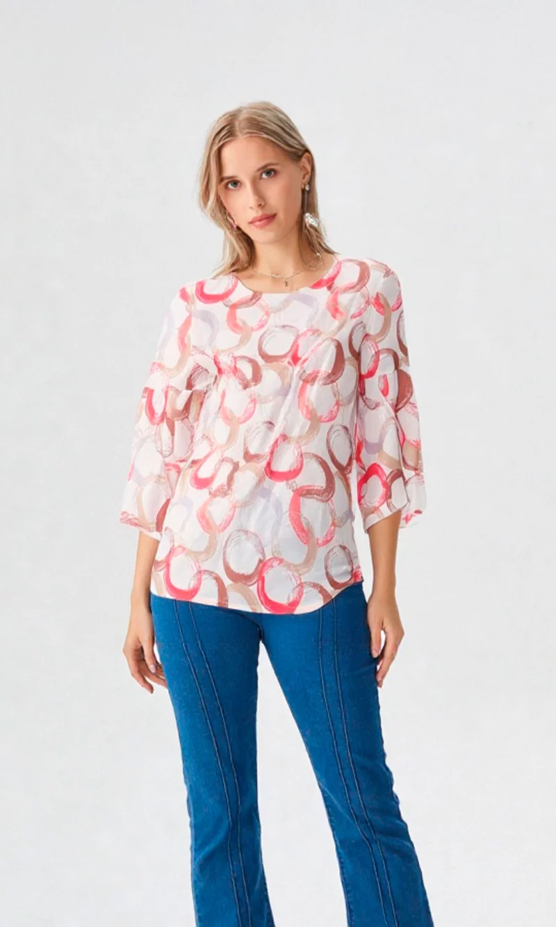 Blusa mujer manga 3/4 pepas