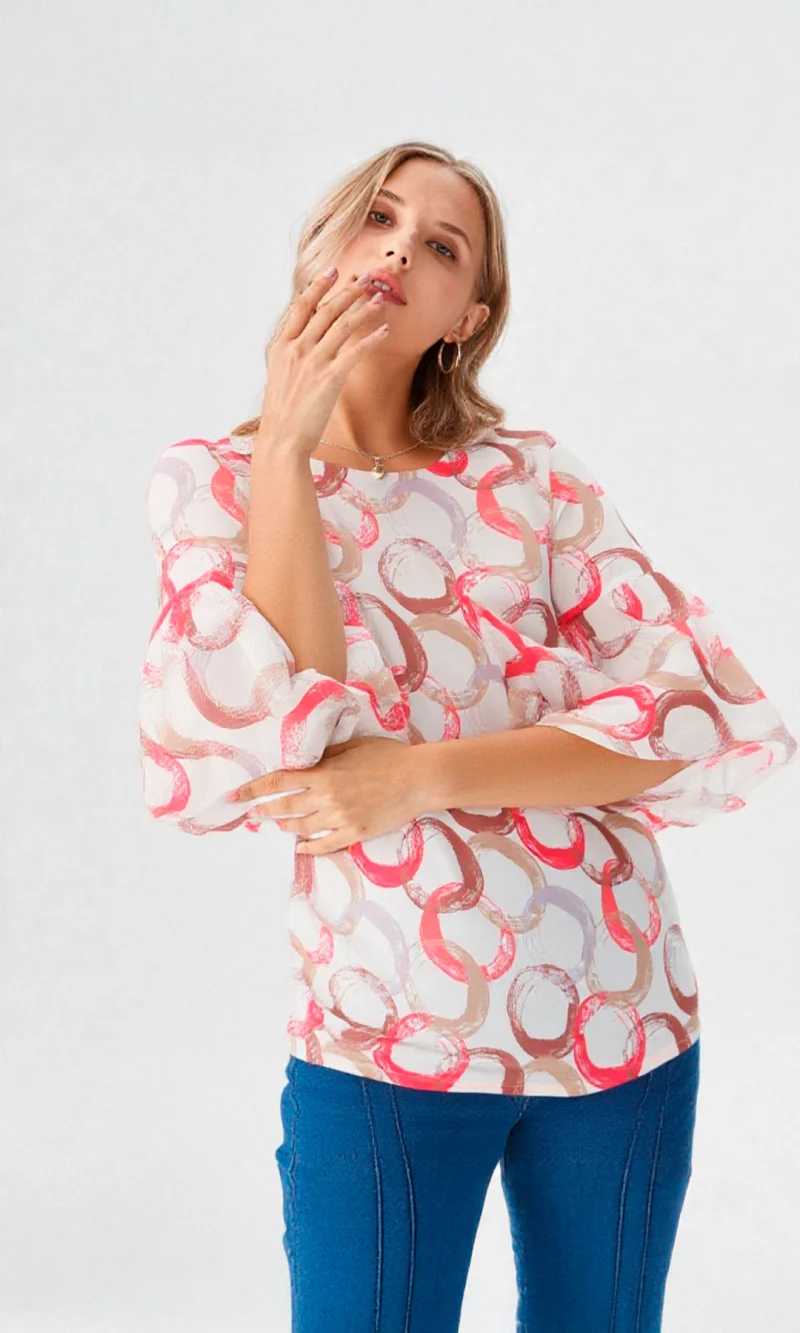 Blusa mujer manga 3/4 pepas - Imagen 2