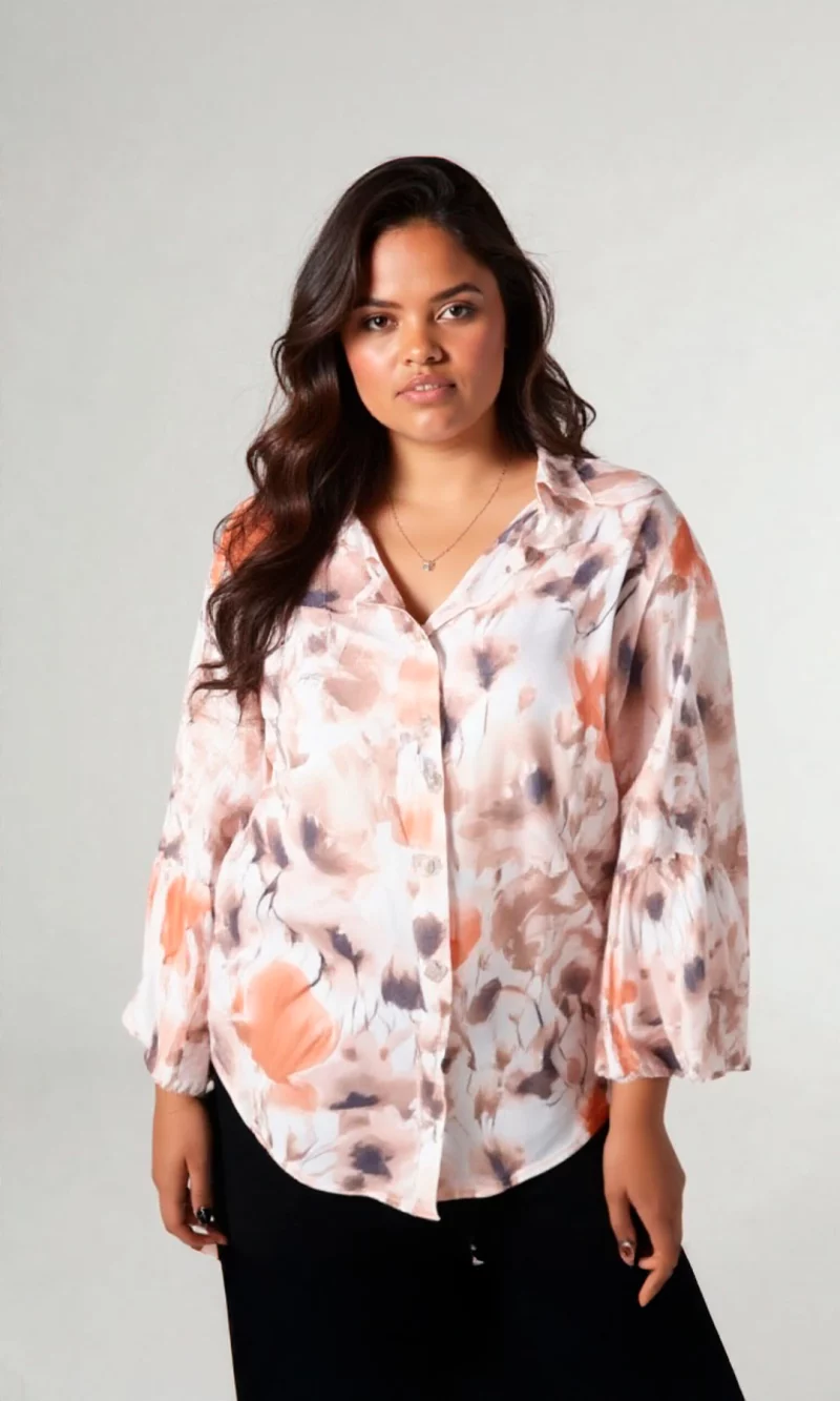 Blusa mujer manga 3/4 estampada - Imagen 2