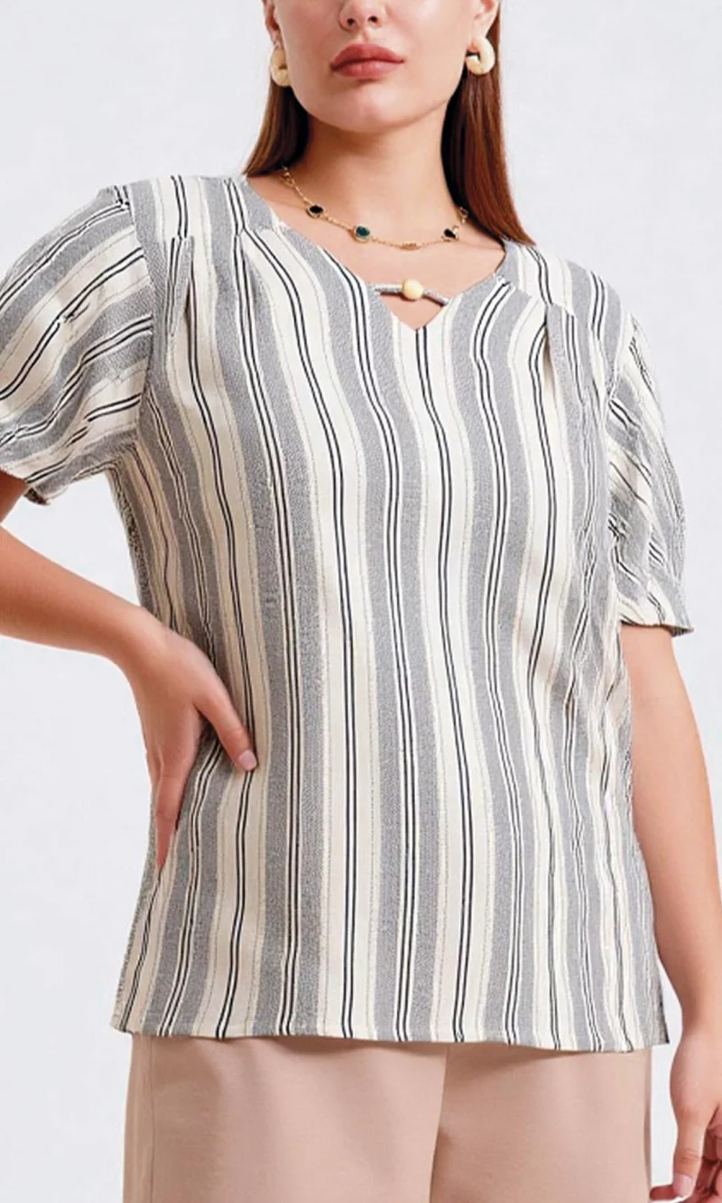 Blusa mujer manga corta rayas - Imagen 2
