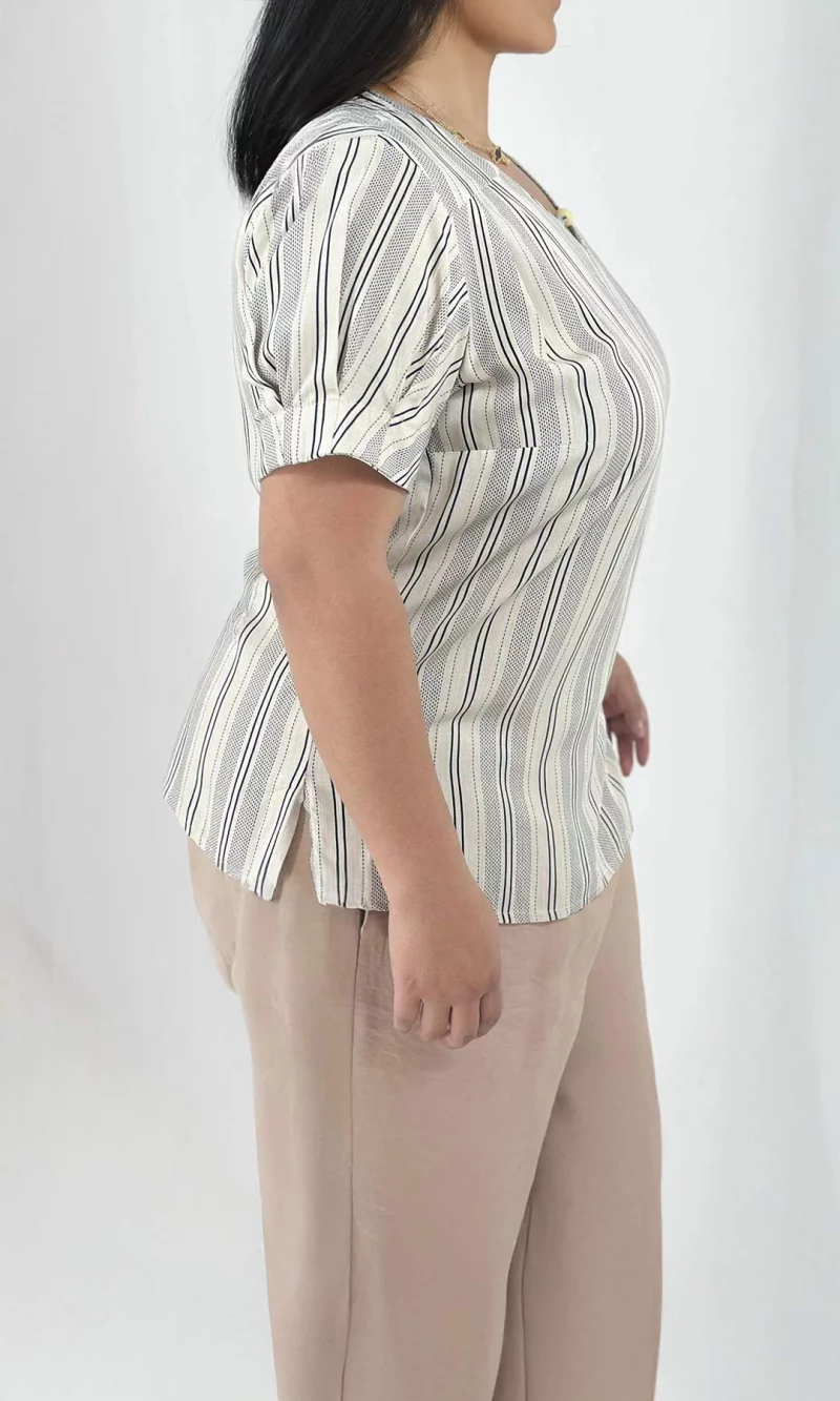 Blusa mujer manga corta rayas - Imagen 3