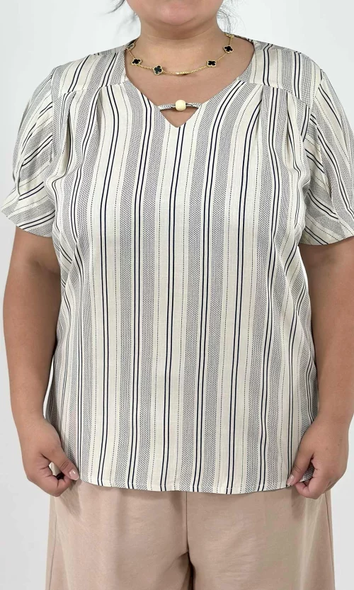 Blusa mujer manga corta rayas