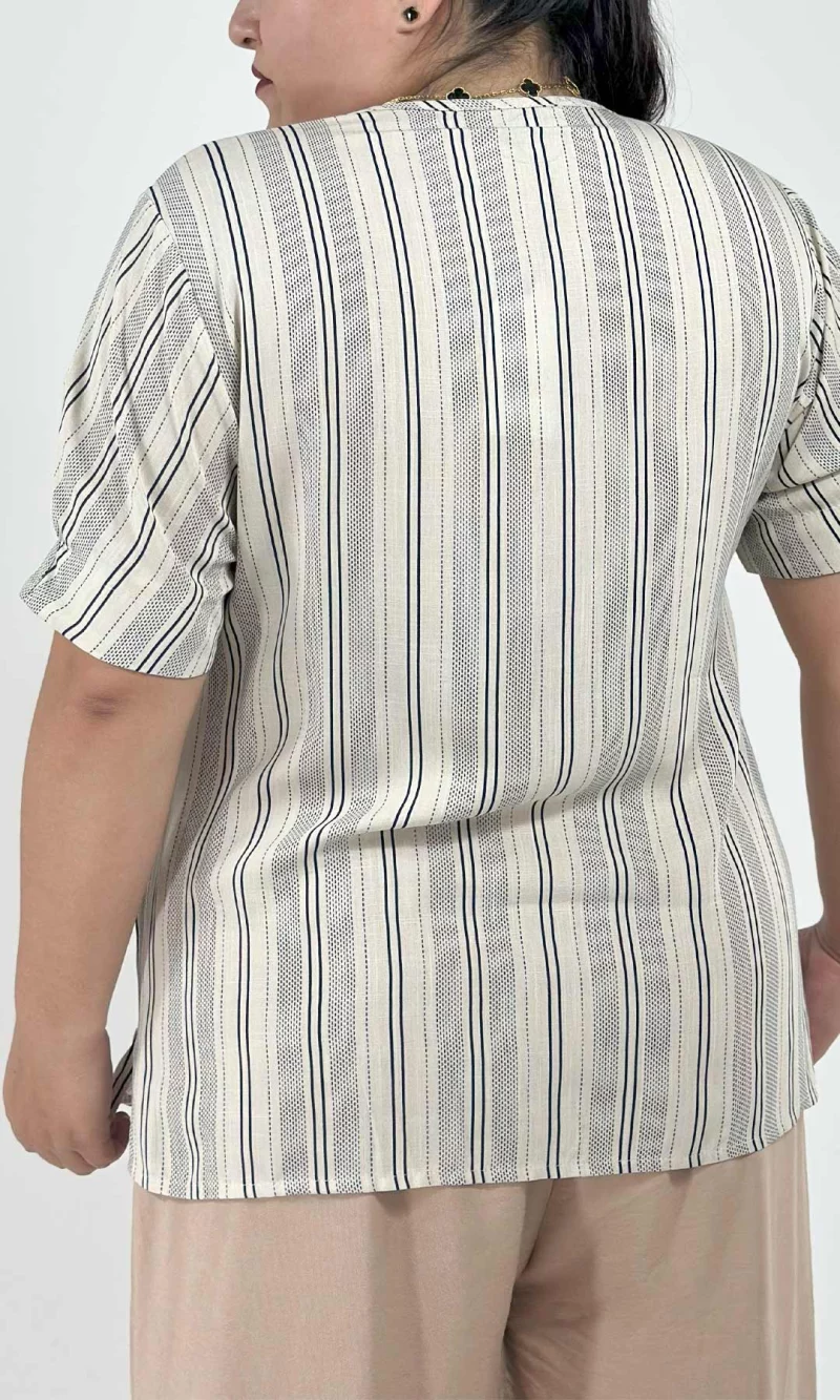 Blusa mujer manga corta rayas - Imagen 5