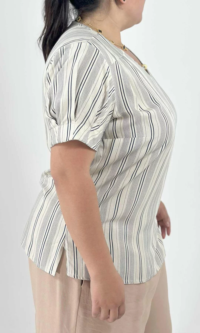 Blusa mujer manga corta rayas - Imagen 3