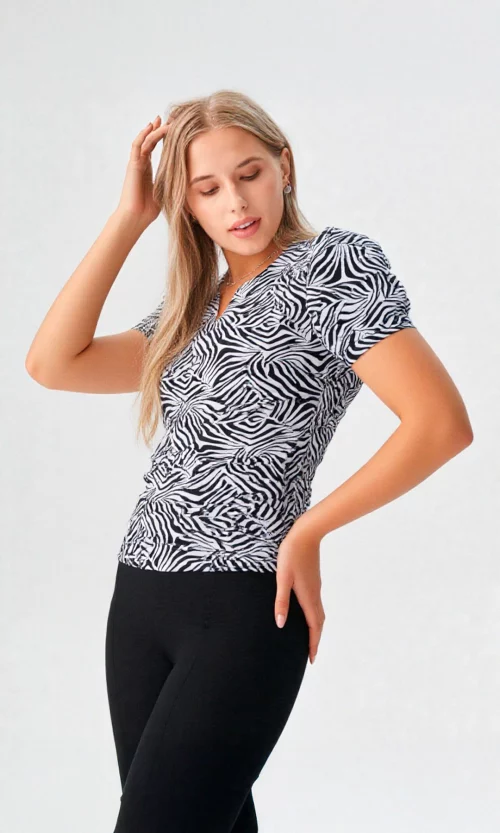 Camiseta mujer manga corta estampada