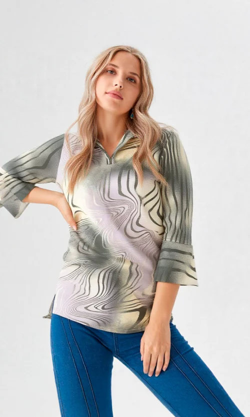 Blusa mujer manga 3/4 estampada